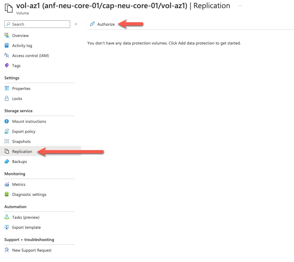 Authorise volume replica