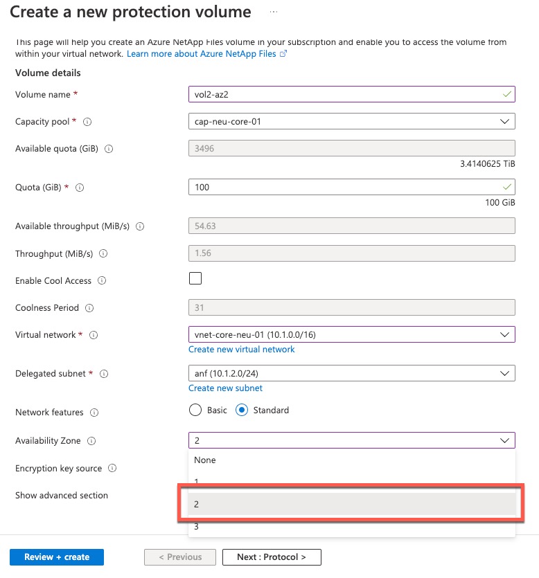 Choose availability zone